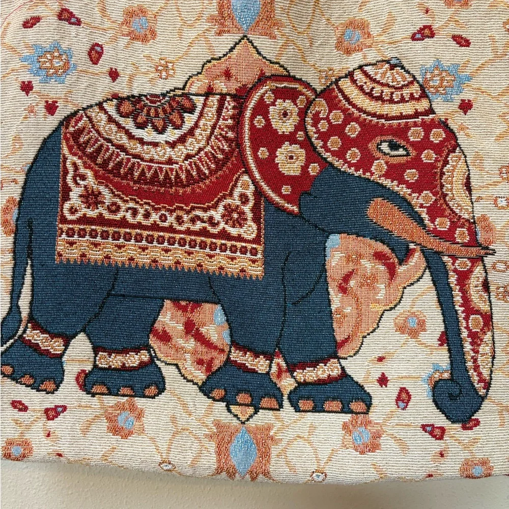 Elephant Tapestry Tote Bag Boho Y2K Indie Festival - Picture 4 of 5